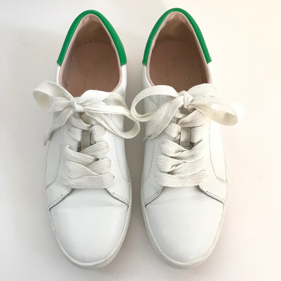 kate spade Shoes - KATE SPADE Alanna Leather Sneakers White Green Women’s Size 10